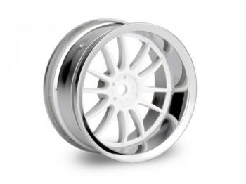 (image for) HPI Work XSA 03C T. Car Wheel 26mm Chrome/White (6mm Offset 2 Pc