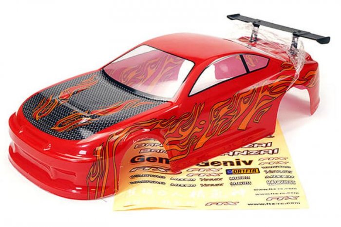 (image for) FTX Banzai Pre-Painted Bodyshell W/Decals & Wing Red