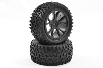 (image for) FASTRAX 1/10 MOUNTED CUBOID BUGGY REAR TYRES 10-SPOKE