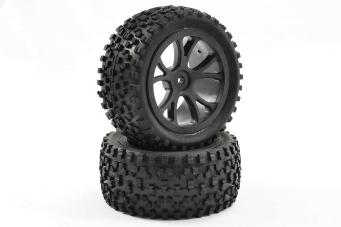 (image for) FASTRAX 1/10 MOUNTED CUBOID BUGGY REAR TYRES 10-SPOKE