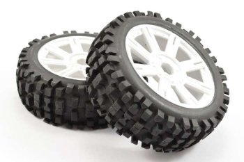 (image for) FASTRAX 1:8 ROCK BLOCK MOUNTED ON 8-SPOKE WHITE (PR)