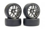 FASTRAX 1/10 (4) DRIFT D1 TYRE W/3MM 10-SPOKE WHEEL- GRAPHTE (image for) FASTRAX 1/10 (4) DRIFT D1 TYRE W/3MM 10-SPOKE WHEEL- GRAPHTE