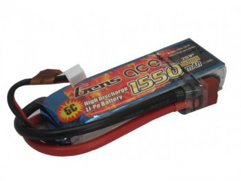 (image for) Gens ace 1550mAh 7.4V 25C 2S1P Lipo Battery Pack