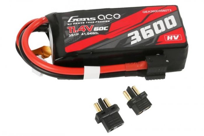 (image for) Gens ace 3600mAh 11.4V 3S1P 60C High Voltage Lipo Bat XT60/T
