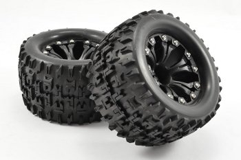 (image for) FASTRAX 1:10 MT JIGSAW MOUNTED 6-SPOKE BLACK 0 OFFSET (PR)