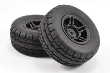 (image for) FASTRAX 1:10 SC EAGLE MOUNTED 5-SPOKE BLACK (SLASH RR/BLITZ)