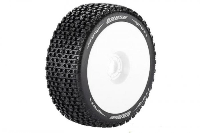 (image for) Louise B-PIRATE 1/8 Buggy Soft Race Tires on White Wheels