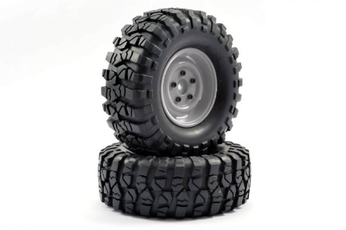 (image for) FASTRAX 1:10 CRAWLER SAWBLOCK 1.9 SCALE WHEEL ø108MM TYRE (GREY)