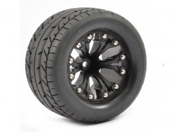 (image for) FASTRAX 1:10 MT EAGLE MOUNTED 6-SPOKE BLACK 0 OFFSET (PR)