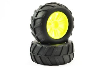 (image for) FTX COMET MONSTER REAR MOUNTED TYRE & WHEEL YELLOW