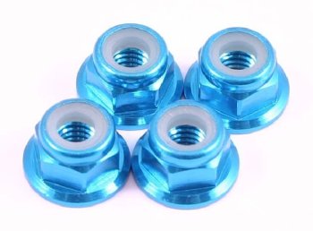 (image for) FASTRAX M4 BLUE FLANGED LOCKNUTS 4PCS