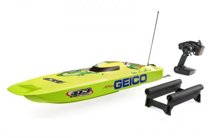 (image for) Miss GEICO Zelos 36" Twin Brushless Catamaran RTR RC Boat