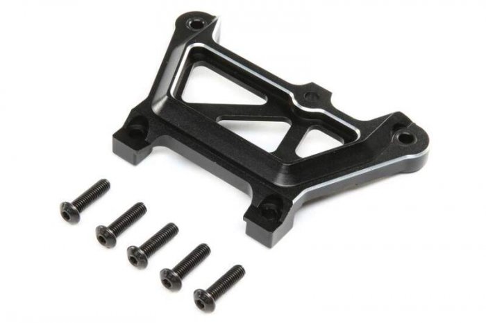 (image for) Losi Front Top Plate, Aluminum Black: DBXL-E 2.0