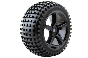 (image for) FASTRAX 1:8 TRUGGY ROCK MTD ON 5-SPOKE BLACK 0 OFFSET(PR)