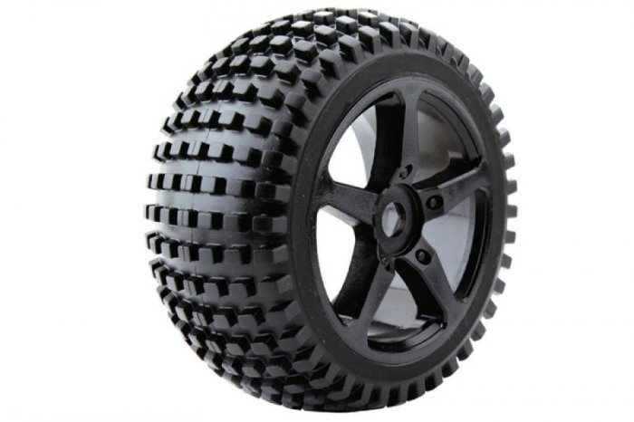 (image for) FASTRAX 1:8 TRUGGY ROCK MTD ON 5-SPOKE BLACK 0 OFFSET(PR)