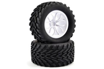 (image for) FASTRAX 1/10 MEGA-V TRUCK TYRE MOUNTED ON 12-SPOKE (12MM HEX)