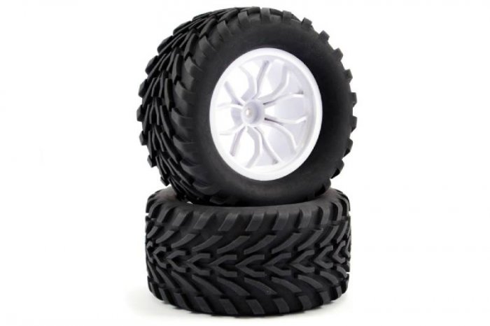 (image for) FASTRAX 1/10 MEGA-V TRUCK TYRE MOUNTED ON 12-SPOKE (12MM HEX)