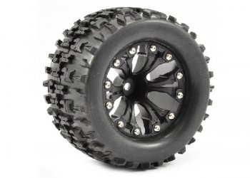 (image for) FASTRAX 1:10 MT JIGSAW MOUNTED 6-SPOKE BLACK BEARING (PR)