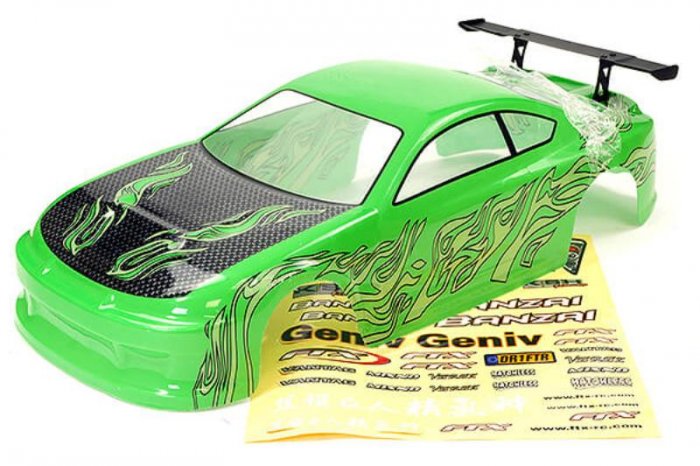 (image for) FTX Banzai Pre-Painted Bodyshell W/Decals & Wing Green