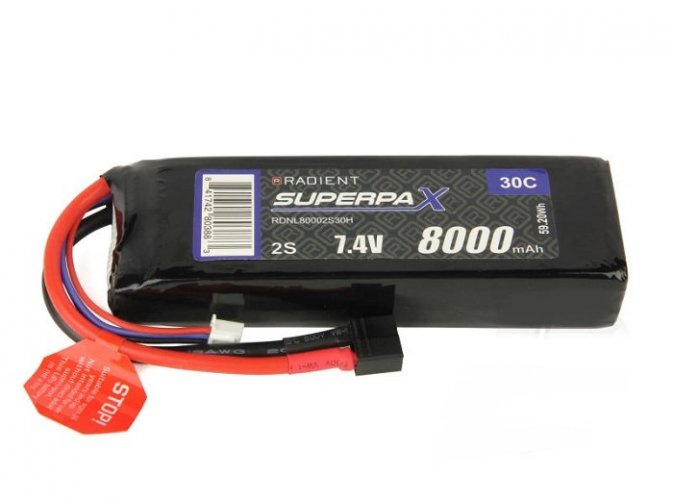 (image for) LiPo 2S 8000mAh 7.4V 30C HCT