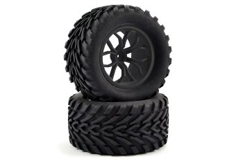 (image for) FASTRAX 1/10 MEGA-V TRUCK TYRE MOUNTED ON 12-SPOKE (12MM HEX)