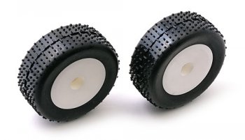 (image for) RC18B WHEEL/TYRE/INSERT MOUNTED NARROW DISH WHITE