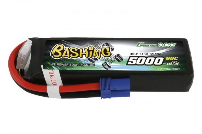 (image for) Gens ace 5000mAh 11.1V 3S1P 60C Lipo Battery Pack with EC5 Plug