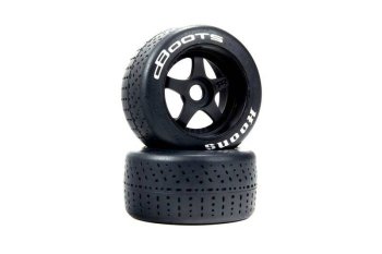 (image for) 1/7 dBoots Hoons Rear 107 White Pre-Mounted Belted Tires, 17mm