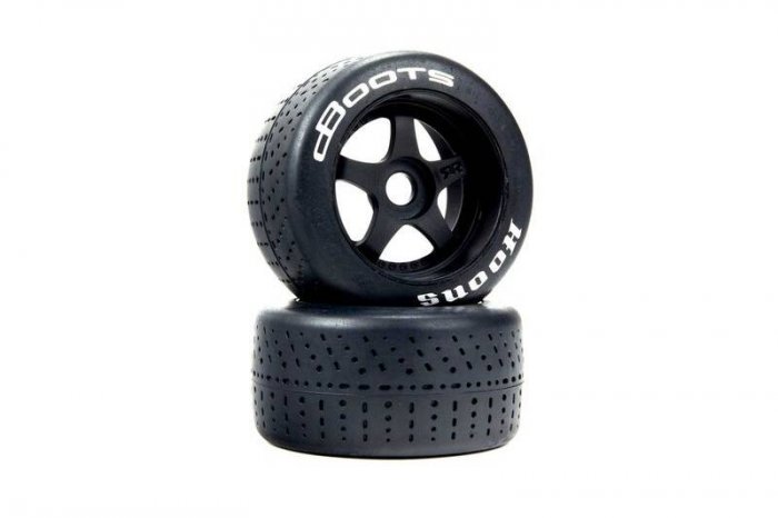 (image for) 1/7 dBoots Hoons Rear 107 White Pre-Mounted Belted Tires, 17mm