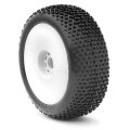 (image for) AKA RACING I-BEAM 1/8 BUGGY TIRES (2) (PRE-MOUNTED) (WHITE) (MED