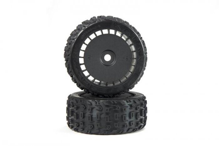 (image for) Arrma dBoots Katar T Belted 6S Tire Set Glued (Blk) (2)