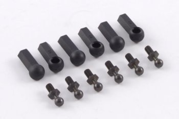 (image for) FASTRAX BALL CUPS (6) BLACK W/BALL STUDS