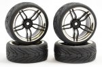FASTRAX 1/10 STREET/TREAD TYRE 10SP BLACK/CHROME WHEEL (image for) FASTRAX 1/10 STREET/TREAD TYRE 10SP BLACK/CHROME WHEEL