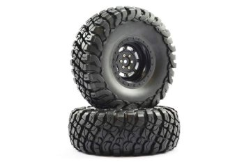 (image for) FTX MAULER 2.2" ALL TERRAIN TYRES PRE-GLUED ON BLACK WHEELS (2)