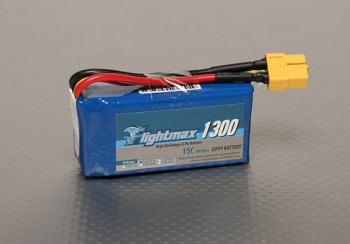 (image for) ZIPPY Flightmax 1300mAh 3S1P 15-25C, Lipo Battery