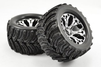 (image for) FASTRAX 1:10 MT ARROW MOUNTED 6-SPOKE CHROME 0 OFFSET (PR)