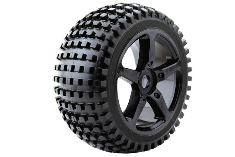 FASTRAX 1:8 TRUGGY ROCK MTD ON 5-SPOKE BLACK 0 OFFSET(PR)