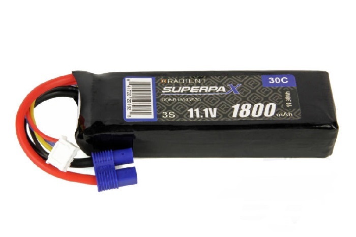 LiPo 3S 1800mAh 11.1V 30C EC3 - Πατήστε στην εικόνα για να κλείσει