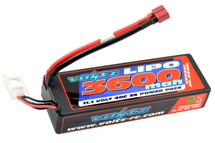 VOLTZ 3600MAH HARD CASE 3S 11.1V 40C HARDCASE LIPO PACK LOW PRO