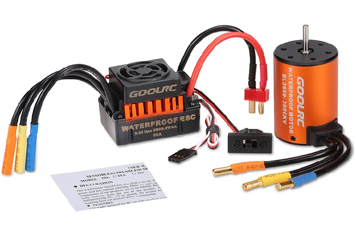 GoolRC Waterproof 3650 3900KV Brushless Motor with 60A ESC Combo - Click Image to Close