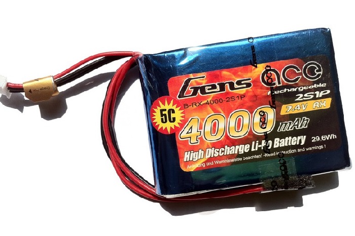 Gens ace 4000mAh 7.4V RX 2S1P Lipo Battery pack - Πατήστε στην εικόνα για να κλείσει