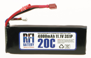 RFI 4000mah 20C 11.1V (3S1P) 6C CHARGE (XH) - LIPO BATTERIES