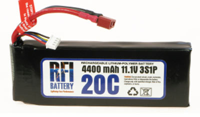 RFI 4400mah 20C 11.1V (3S1P) 6C CHARGE (XH)