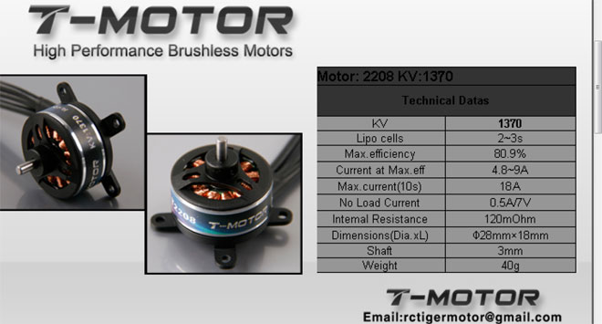 TIGER T2208 40g BRUSHLESS MOTOR