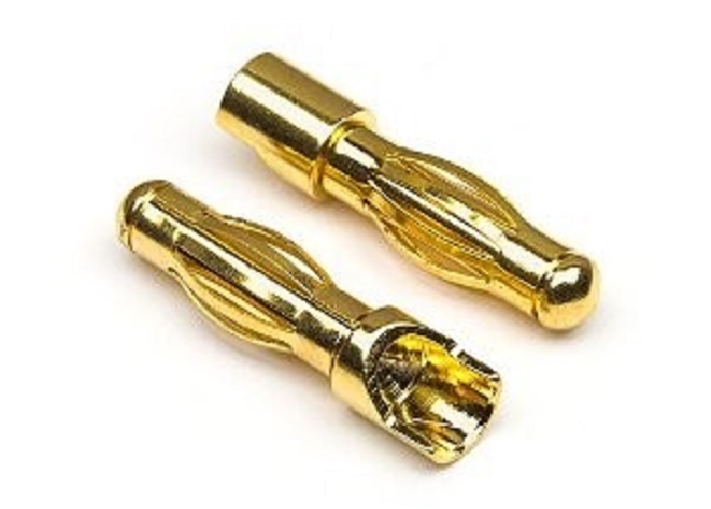 4mm male gold connector pair - Etronix