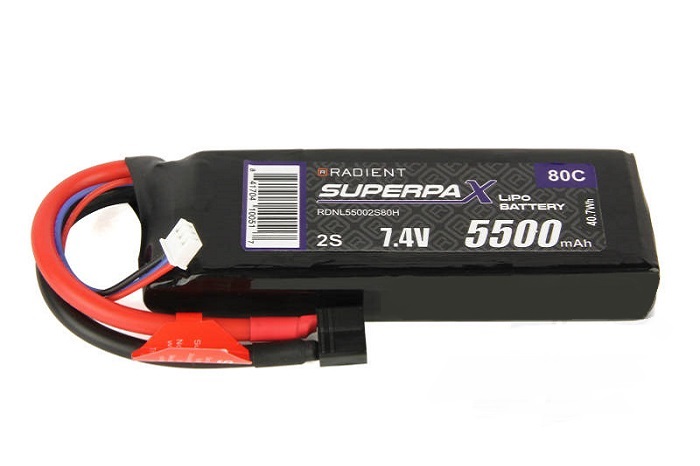LiPo Batteries 2S 5500mAh 7.4V 80C HCT