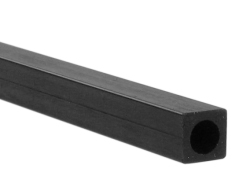 CARBON/FIBRE SQUARE-ROUND TUBE 6.0mm x 4.15mm x1mt