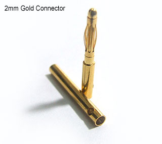 2mm Gold Connectors - 1 pair - Πατήστε στην εικόνα για να κλείσει