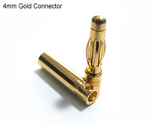 4mm Gold Connectors - 1 pair