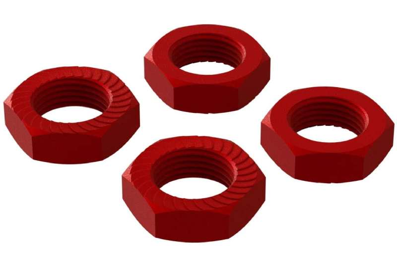 Arrma Aluminum Wheel Nut, 17mm Red (4) - Πατήστε στην εικόνα για να κλείσει